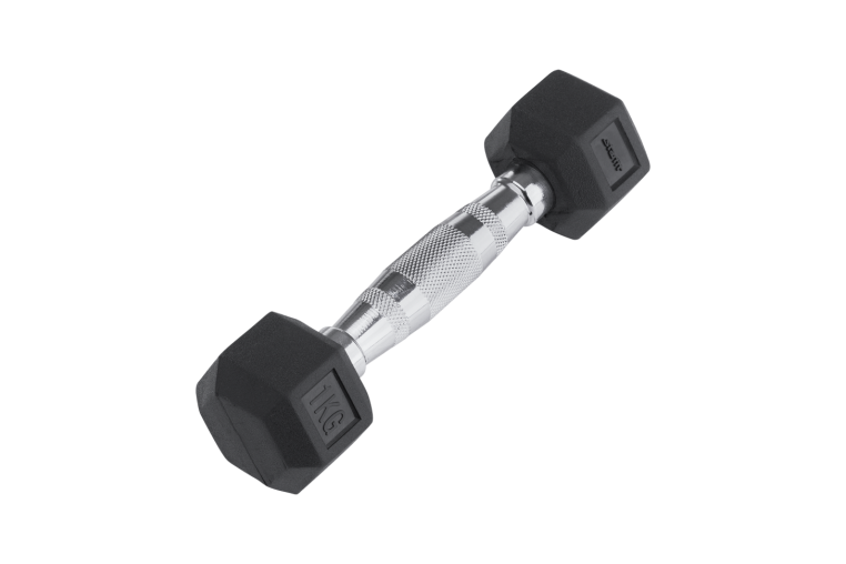 Гантель гексагональная обрезиненная 1 кг Star Fit DB-301 черный, пара 