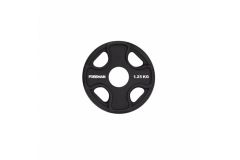 Олимпийский диск в уретане FOREMAN UOP 1,25 кг, черный, резиновая наклейка