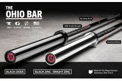 Гриф для штанги Rogue Fitness 1.2 Ohio мужской Черный Цинк / Яркий Цинк L220см D50мм