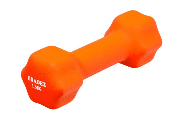 Гантели неопреновые, 1,5 кг Bradex SF 0541 оранжевая 