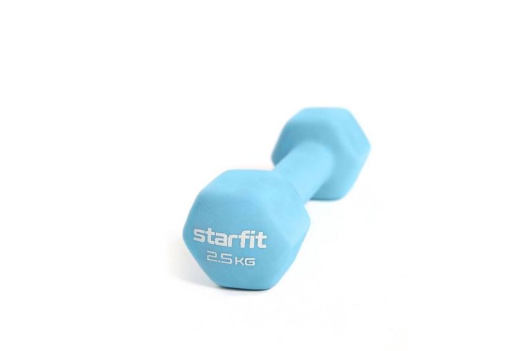 Гантель неопреновая Core 2,5 кг Star Fit DB-201 синий пастель 