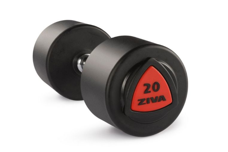 Гантель серии ZVO уретановое покрытие красная вставка 38 кг Ziva ZVO-DBPU-1025 