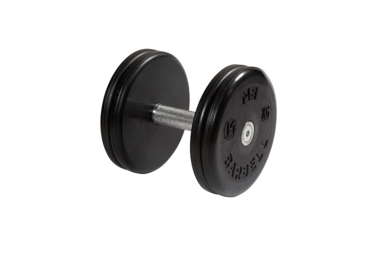 Гантель классик с вращающейся ручкой хром 14 кг MB Barbell MB-FdbEM-B14 