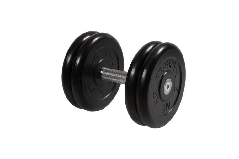 Гантель неразборная, с невращ. хром. ручкой, 21 кг MB Barbell MB-FdbM-BN21 