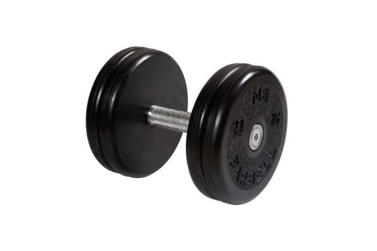 Гантель неразборная, классик, с невращ. хром. ручкой, 23 кг MB Barbell MB-FdbEM-BN23 