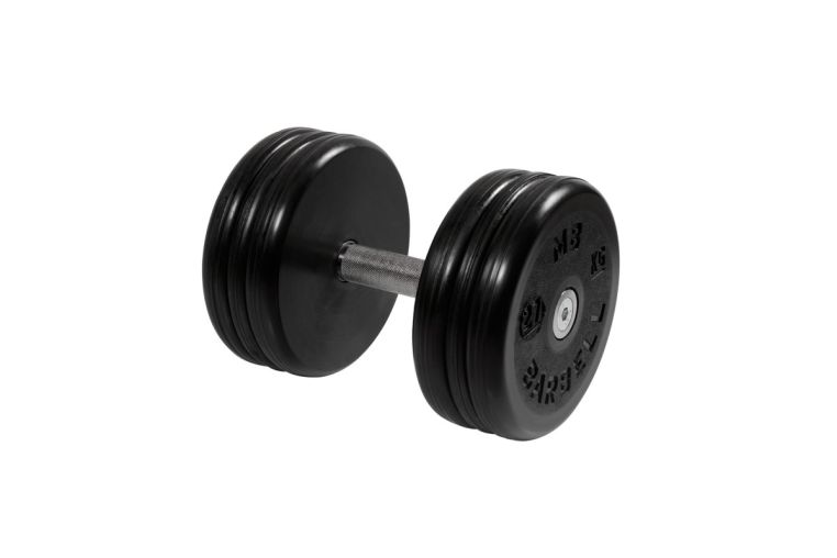 Гантель неразборная, классик, с невращ. хром. ручкой, 27 кг MB Barbell MB-FdbEM-BN27 