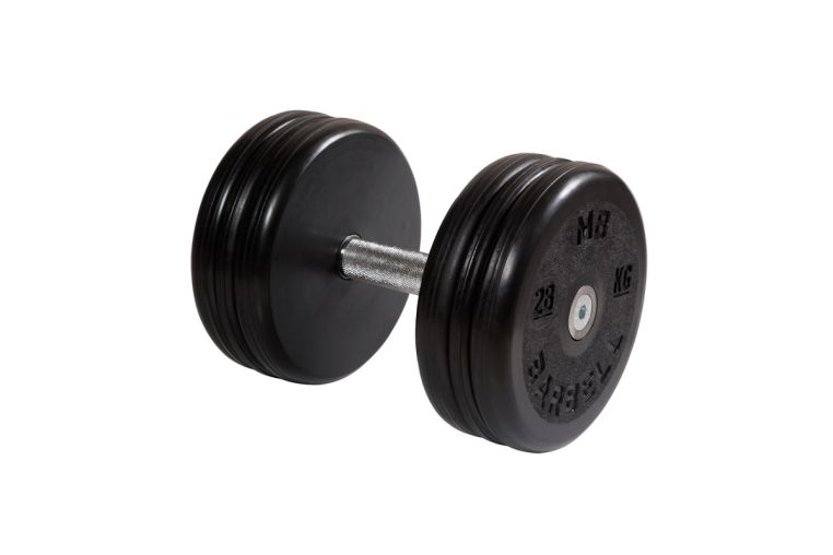 Гантель неразборная, классик, с невращ. хром. ручкой, 28 кг MB Barbell MB-FdbEM-BN28 