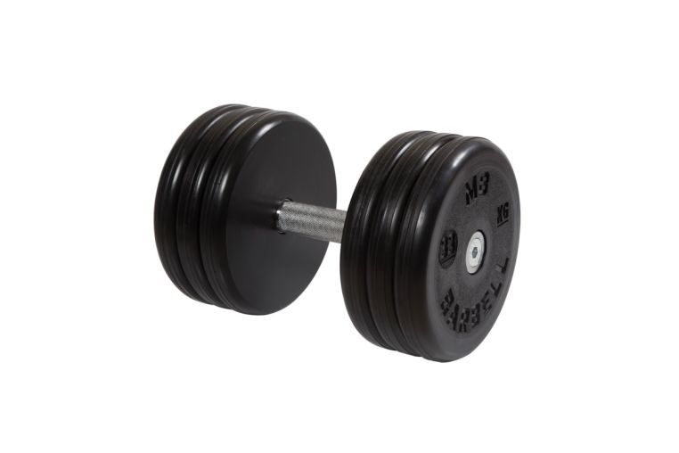 Гантель неразборная, классик, с невращ. хром. ручкой, 33 кг MB Barbell MB-FdbEM-BN33 