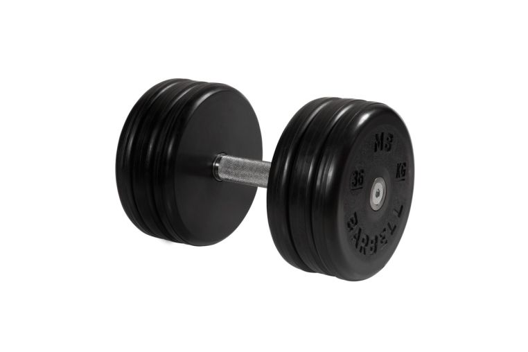 Гантель неразборная, классик, с невращ. хром. ручкой, 36 кг MB Barbell MB-FdbEM-BN36 