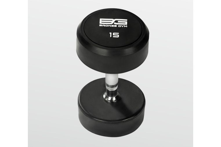 Гантель обрезиненная 15 кг Bronze Gym BG-PA-DB-R150 фото 2