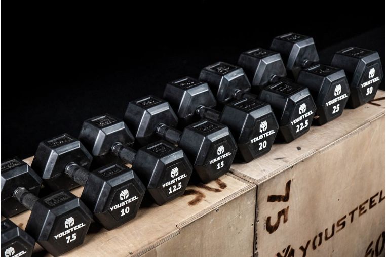 Гантель обрезиненная YouSteel HEX DB 25 кг фото 1