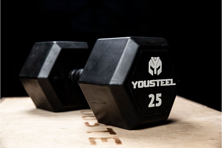 Гантель обрезиненная YouSteel HEX DB 30 кг 