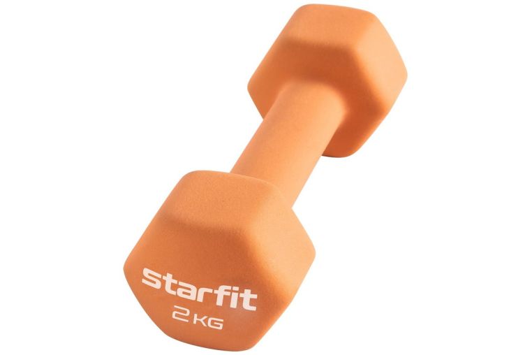 Гантель неопреновая Core 2 кг Star Fit DB-201 оранжевый пастель 