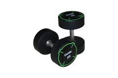 Гантель круглая, полиуретановая 5кг Oxide Fitness прямая хромированная ручка со сплошной накаткой ODB01