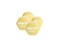 Гантель неопреновая Core 0,5 кг Star Fit DB-201 желтый пастель, пара
