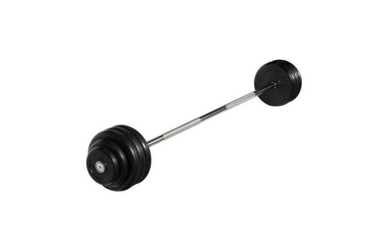 Штанга неразборная с чёрными дисками MB Barbell d25 мм, 42,5 кг MB-BarMW-B42,5 