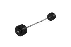 Штанга неразборная с чёрными дисками MB Barbell d25 мм, 47,5 кг MB-BarMW-B47,5