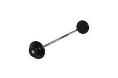 Штанга неразборная MB Barbell с чёрными дисками, 25 мм, 22,5 кг MB-BarMW-B22,5