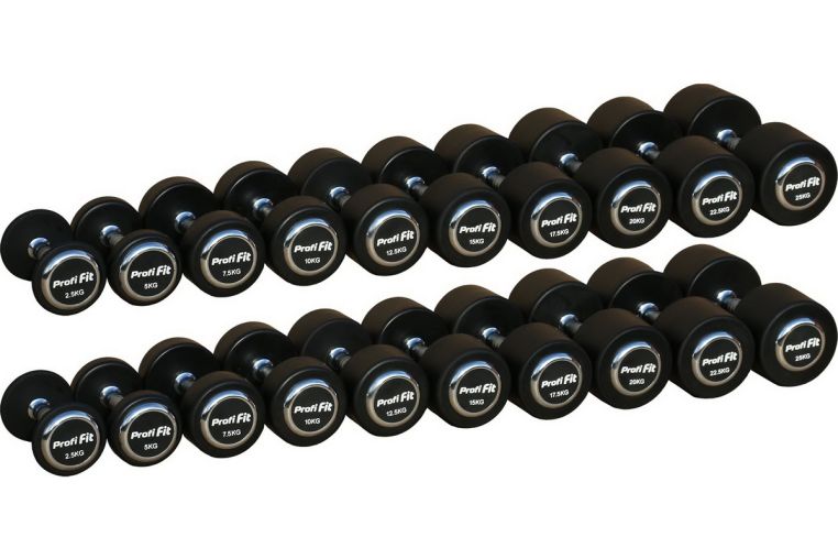 Гантельный ряд Profi-Fit Professional 2,5 кг - 25 кг (10 пар), шаг 2,5 кг фото 1