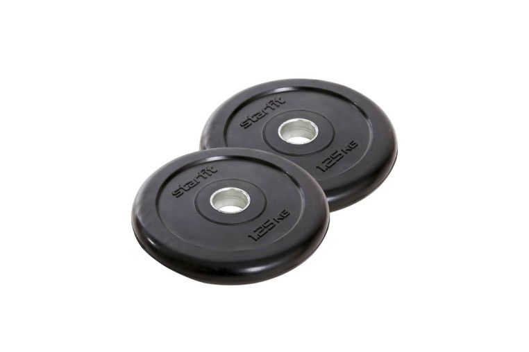 Диск обрезиненный Core 1,25 кг Star Fit d26 мм, стальная втулка BB-202 черный, 2 шт 