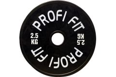 Диск для штанги Profi-Fit каучуковый, черный, d-51 2,5кг