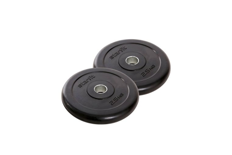 Диск обрезиненный Core 2,5 кг Star Fit d26 мм, стальная втулка BB-202 черный, 2 шт 