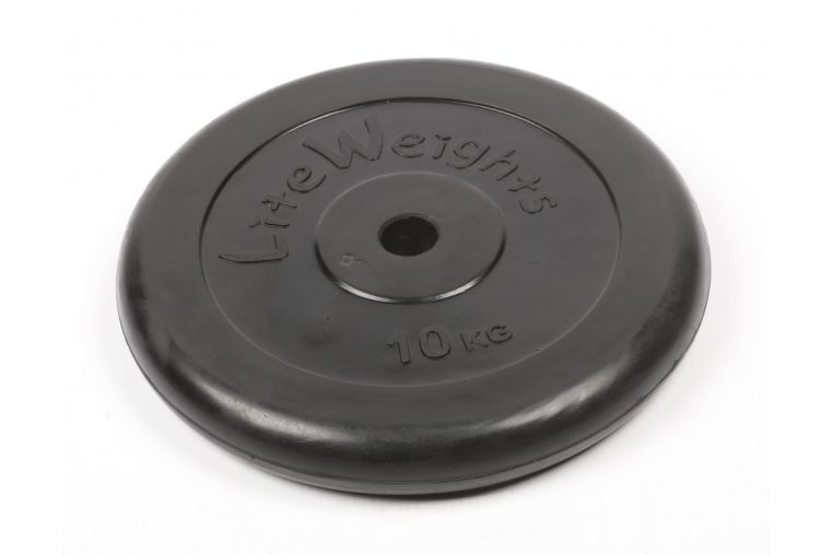 Диск обрезиненный Lite Weights 2477LW 26мм 10кг, черный фото 1