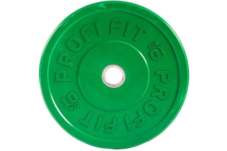 Диск для штанги Profi-Fit каучуковый, цветной, d-51 10кг фото 2