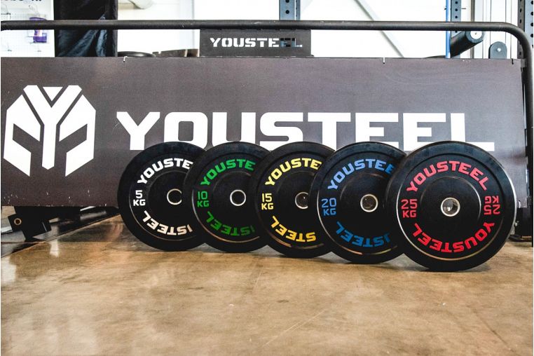 Диск каучуковый для штанги YouSteel тренировочный черный 20кг фото 2