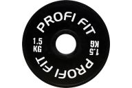 Диск для штанги Profi-Fit каучуковый, черный, d-51 1,5кг