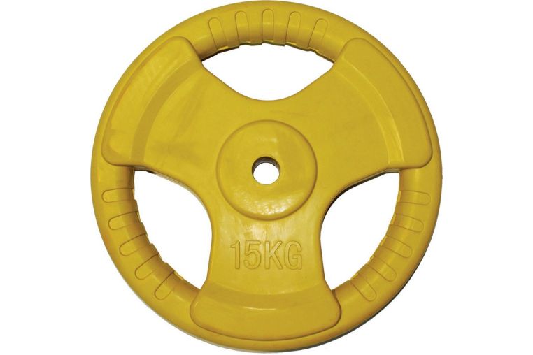 Диск обрезиненный ZSO цветной 3 Handle D-26 15кг 