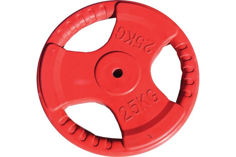 Диск обрезиненный ZSO цветной 3 Handle D-26 25кг 