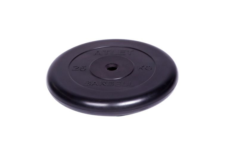 Диск обрезиненный d26мм MB Barbell MB-AtletB26-25 25кг черный фото 1