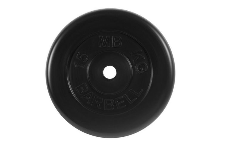 Диск обрезиненный d26мм MB Barbell MB-PltB26-15 15кг черный 