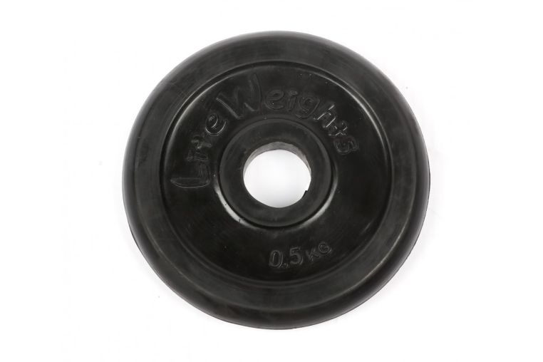 Диск обрезиненный Lite Weights 2469LW 26мм 0,5кг, черный 