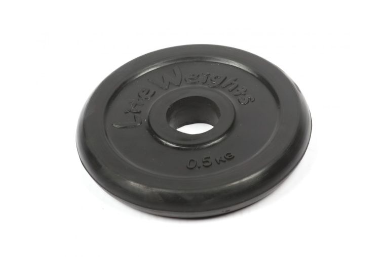 Диск обрезиненный Lite Weights 2469LW 26мм 0,5кг, черный фото 1