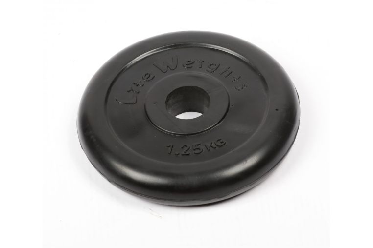 Диск обрезиненный Lite Weights 2471LW 26мм 1,25кг, черный фото 1