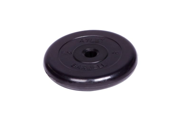Диск обрезиненный d31мм MB Barbell Atlet 1,25кг черный MB-AtletB31-1.25 фото 1