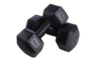 Набор из гексагональных гантелей 2х7,5кг (пластик/цемент) 15кг Sportex CPD-15