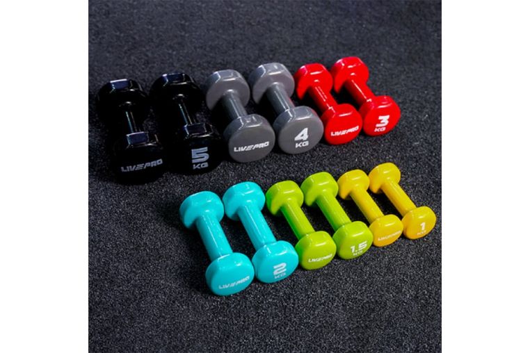 Гантели для аэробики 3 кг Live Pro Colored Studio Dumbbell LP8076-3\RD-00-00 фото 1