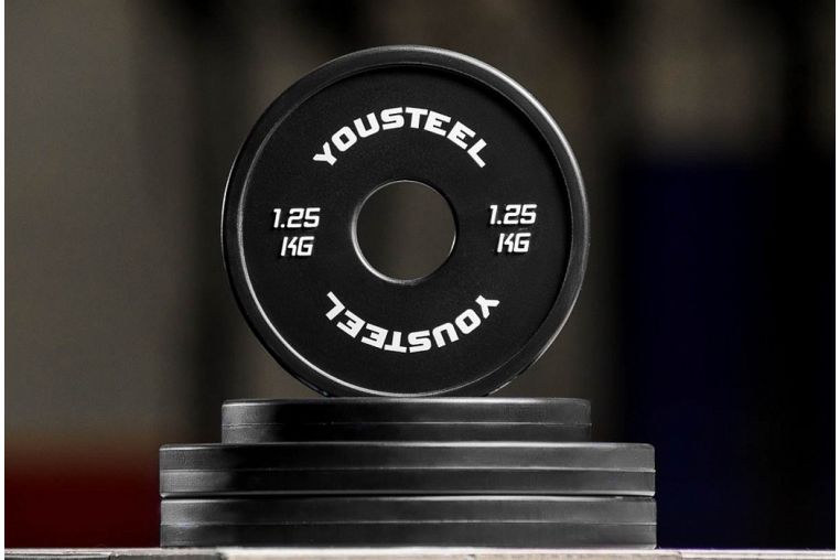 Диск 1,25кг YouSteel каучуковый, тренировочный, черный 