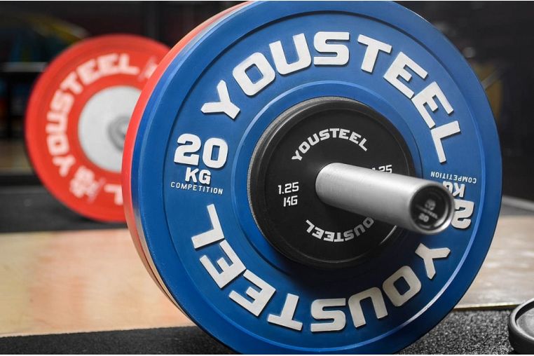 Диск 1,25кг YouSteel каучуковый, тренировочный, черный фото 7