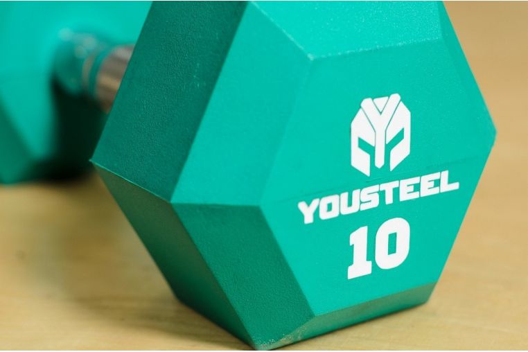 Гантель YouSteel PU 25 кг красная фото 2