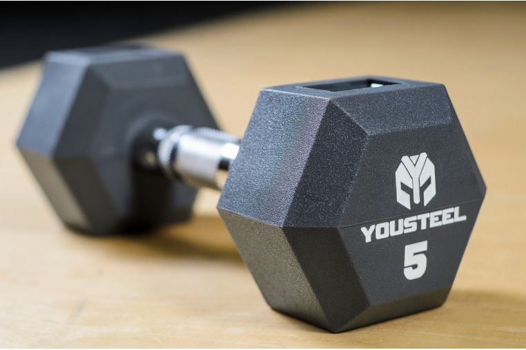 Гантель YouSteel PU 25 кг красная фото 4