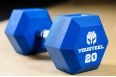 Гантель YouSteel PU 25 кг красная фото 6