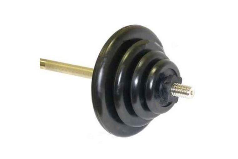 Штанга тренировочная MB Barbell 75,5 кг (МВ) чёрная 