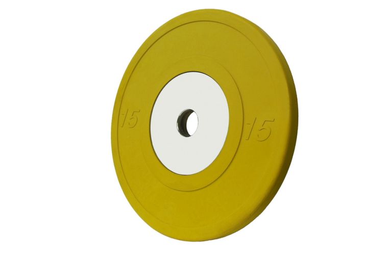 Диск обрезиненный Vertex Crossfit D50мм 15 кг., жёлтый 