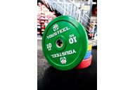 Диск 10кг YouSteel EVO Bumper Plate зеленый