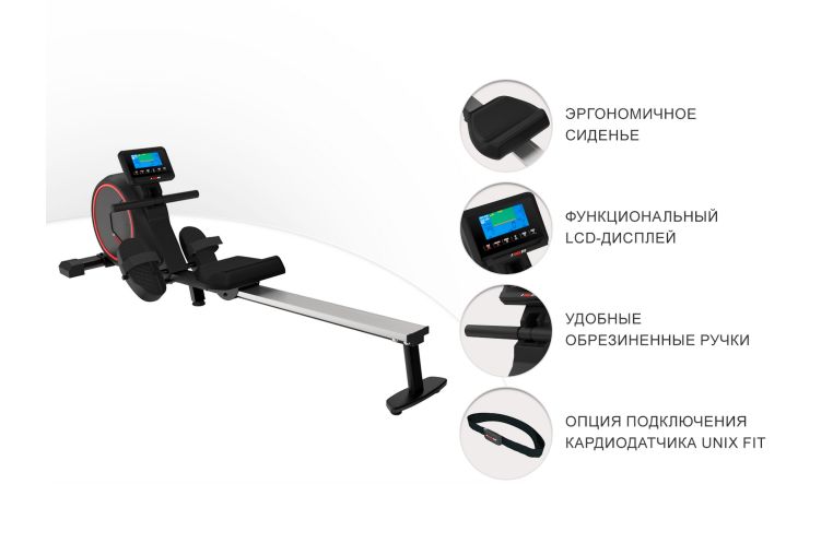 Гребной тренажер UnixFit Techno Rower 410E RMTF410E фото 13