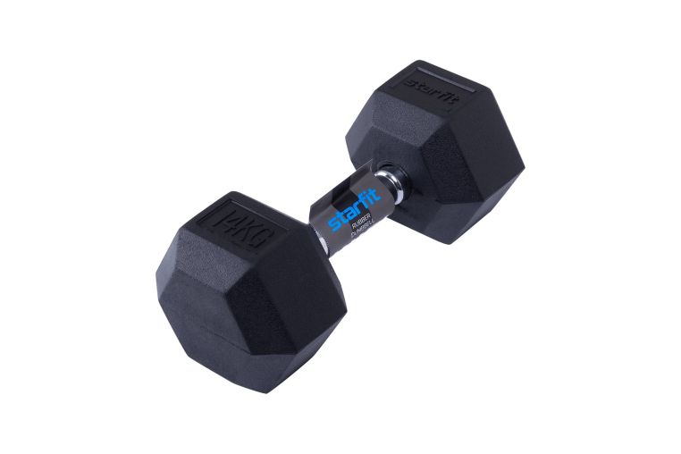 Гантель гексагональная Star Fit DB-301 14 кг, обрезиненная, черный 